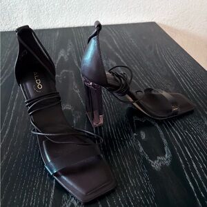 Aldo Dark Brown Strappy Heels